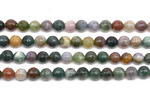 Indian agate, 6mm faceted round, natural multi-color fancy jasper gemstone for sale