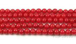 Red coral, 4mm round, natural gem bead jewelry making supplies