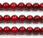 Red coral, 12mm round, natural gemstone bead craft supplies