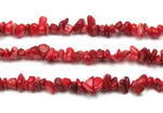 Red coral, 5-7mm chip, natural gemstone bead. Sold per 36-inch strand