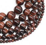 Red tigers eye, 6mm round, natural gemstone bead strand for sale