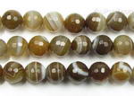 Banded/striped agate, 10mm faceted round, natural gem stone strand buy bulk