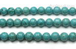 Turquoise, 6mm round, natural gem stone strand factory direct sale