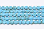 Turquoise, 8mm coin, natural gem bead strand for sale online