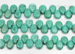 Turquoise, 9x13mm top-drilled teardrop, natural gem craft supplies