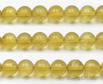 Yellow fluorite, 10mm round, natural gem strand bulk sale