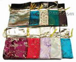 Rectangle jewelry silk pouch bulk wholesale, 12 pcs