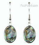 Abalone/paua oval shell earrings factory direct sale, 14x20mm