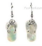 Mother of pearl white shell flip flop earrings on sale