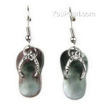 ... gray shell flip flop earrings buy bulk - pearl jewelry wholesale