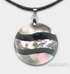 Paua shell round pendant with mother of pearl wholesale online