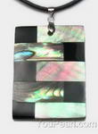 Natural rectangle abalone shell pendant inlaid mother of pearl on sale