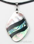 Rhombus natural abalone paua shell pendant online direct wholesale