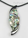 Abalone paua shell mosaic oval pendant factory direct sale