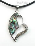 Abalone paua shell heart pendant factory direct buy
