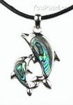 Abalone mother and child dolphin shell pendant on sale