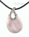 Pink teardrop shell pendant whole sale online