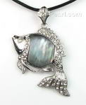Natural Tahitian gray fish shell pendant discount sale