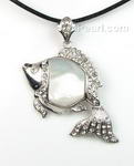 Mother of pearl white shell fish pendant wholesale online