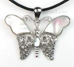 Butterfly mother of pearl white shell pendant buy direct