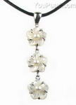 White mother of pearl shell flower pendant for sale
