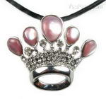 Pink shell crown pendant discounted sale