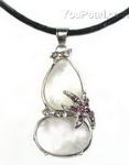 White MOP calabash shell pendant for sale, 20x40mm