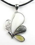 Multicolor butterfly shell pendant wholesale online, 25x43mm