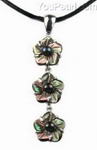 Tahitian gray shell flower pendant wholesale online