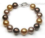 Round multicolor shell pearl bracelet buy direct online, 12mm
