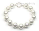 White round shell pearl bracelet buy bulk, 12mm