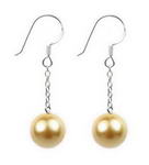 10mm gold round shell pearl drop earrings buy bulk, sterling silver