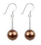 12mm coffee round shell pearl sterling silver drop earrings buy bulk
