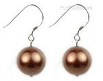 12mm coffee round shell pearl sterling silver earrings buy online