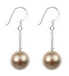 12mm bronze round shell pearl drop earrings buy bulk, sterling silver