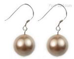 12mm bronze round shell pearl sterling silver earrings wholesale