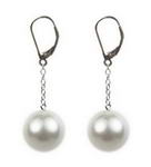 12mm white round shell pearl sterling silver leverback earrings sale