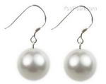 12mm white round shell pearl 925 silver earrings for sale online