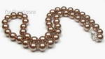 Bronze round shell pearl necklace buy bulk, 8mm