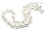 White round shell pearl necklace on sale, 12mm