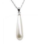 White South Sea shell pearl teardrop pendant on sale, 8x30mm