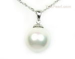 12mm White south sea rainbow shell pearl sterling pendant on sale