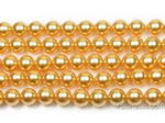 8mm round gold shell pearl strand factory direct buy