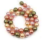 10mm round multicolor shell pearl strand on sale