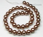 10mm round coffee shell pearl strand discounted price sale