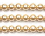 12mm round champagne shell pearl strand beads craft supply