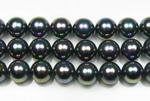 12mm round black glossy rainbow shell pearl wholesale