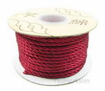 Red braided silk cord wholesale, sold per 20 meters spool, 3.0mm
