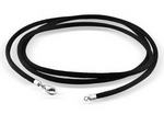 Black silk cord necklace wholesale, sterling silver clasp, 2.0mm