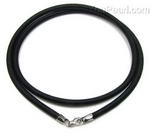 Black silk cord necklace buy bulk online, sterling silver clasp, 3.5mm